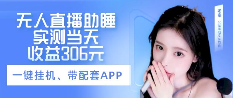 无人直播助睡、实测当天变现306元、一键挂机即可-九洲网