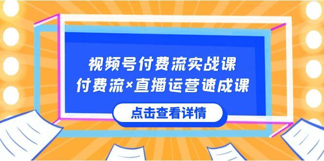视频号付费流实战课，付费流×直播运营速成课，让你快速掌握视频号核心运营技能-九洲网