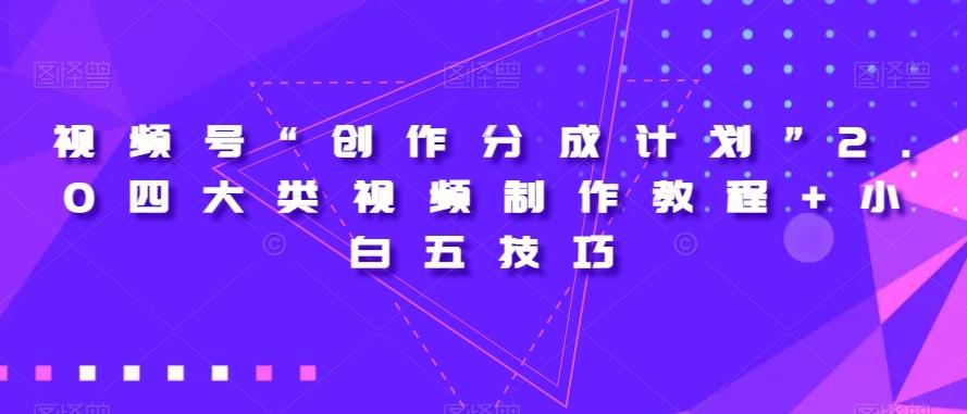 视频号“创作分成计划”2.0四大类视频制作教程+小白五技巧【揭秘】-九洲网