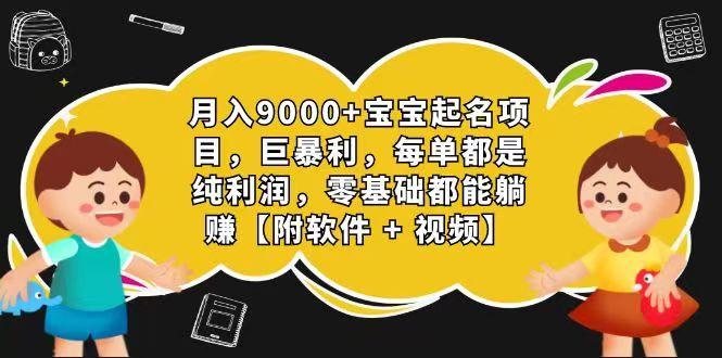 玄学入门级 视频号宝宝起名 0成本 一单268 每天轻松1000+-九洲网