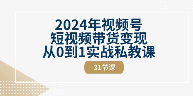2024年视频号短视频带货变现从0到1实战私教课(30节视频课)-九洲网