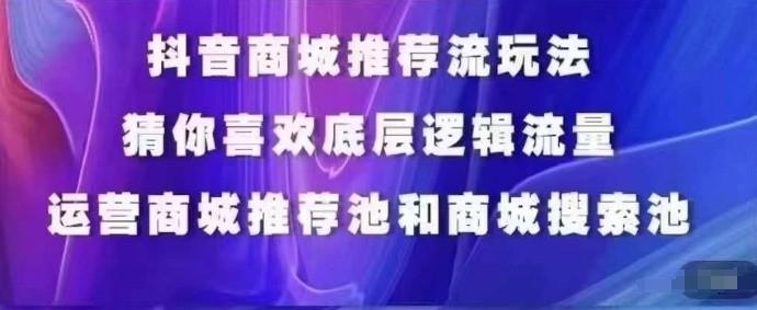 抖音商城运营课程，猜你喜欢入池商城搜索商城推荐人群标签覆盖-九洲网