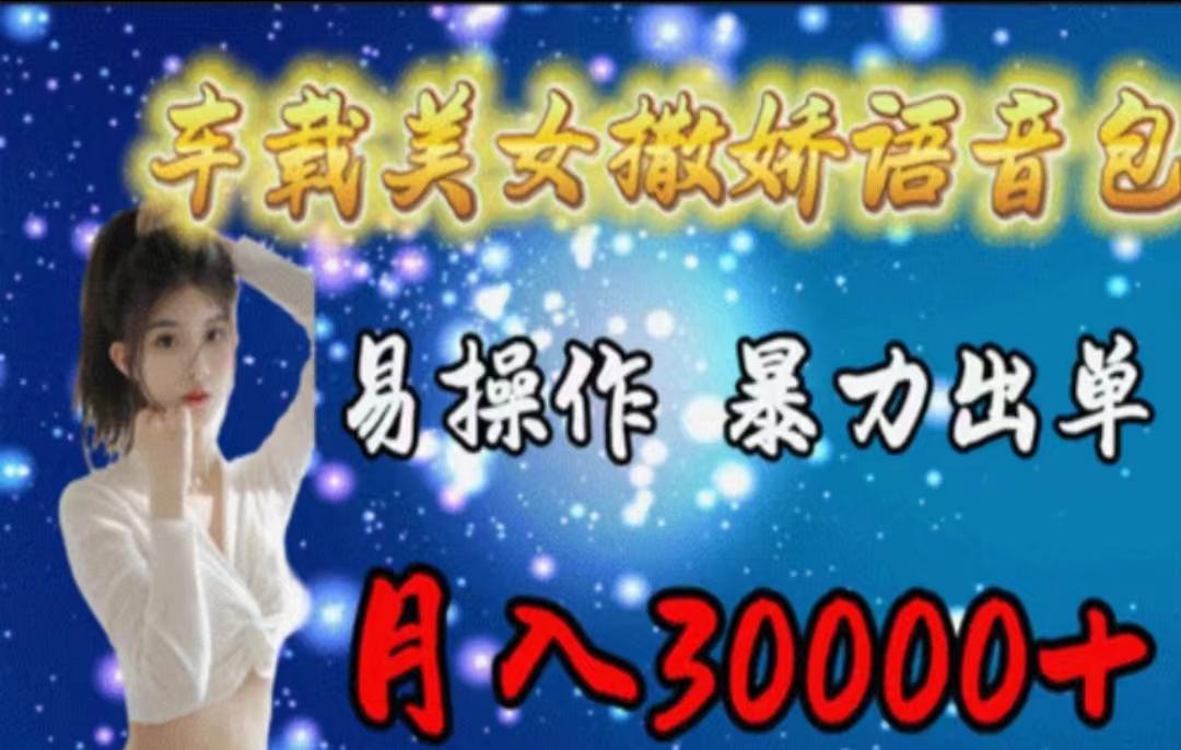 车载美女撒娇语音包，执行就出单，月入3000＋，小白看完课程就能马上实操-九洲网