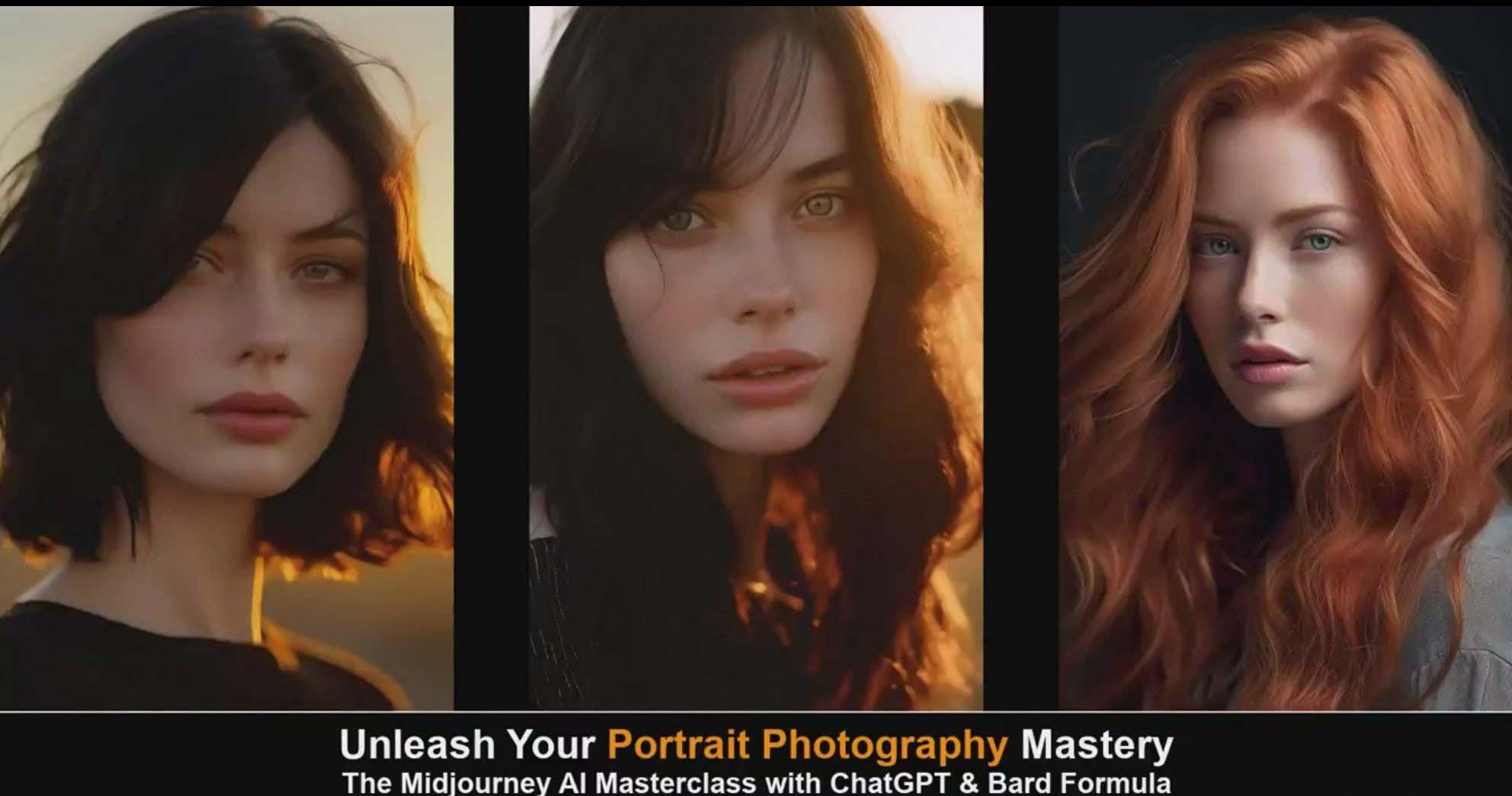 图片[3]-(9312期)Midjourney v5 ChatGPT 和 Bard AI人工智能人像摄影大师班-15节-中英字幕-九洲网