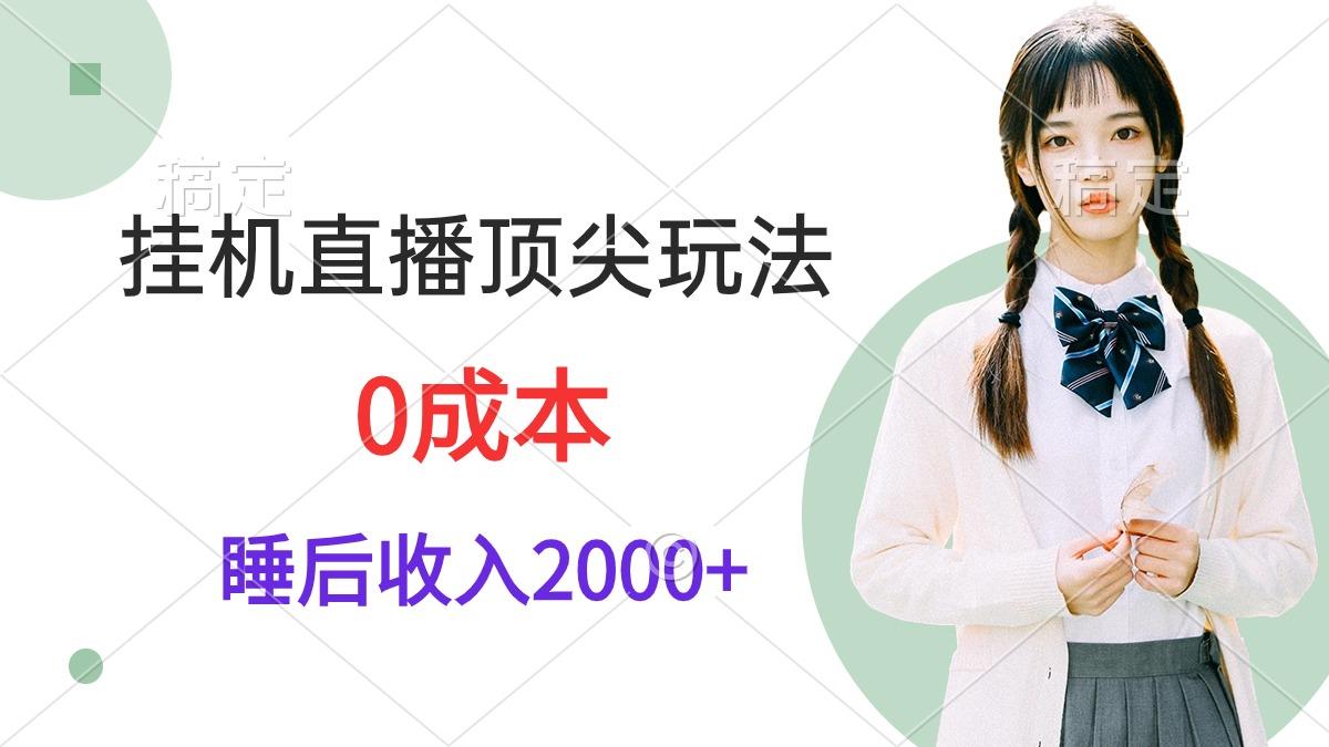 (9715期)挂机直播顶尖玩法，睡后日收入2000+、0成本，视频教学-九洲网