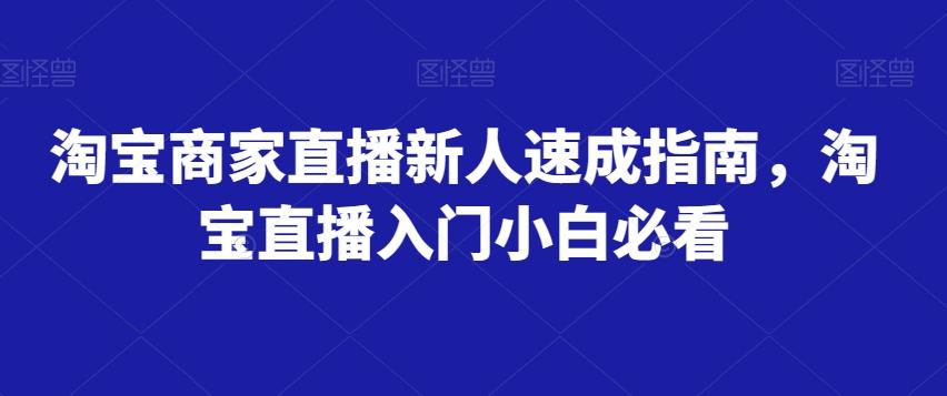 淘宝商家直播新人速成指南，淘宝直播入门小白必看-九洲网