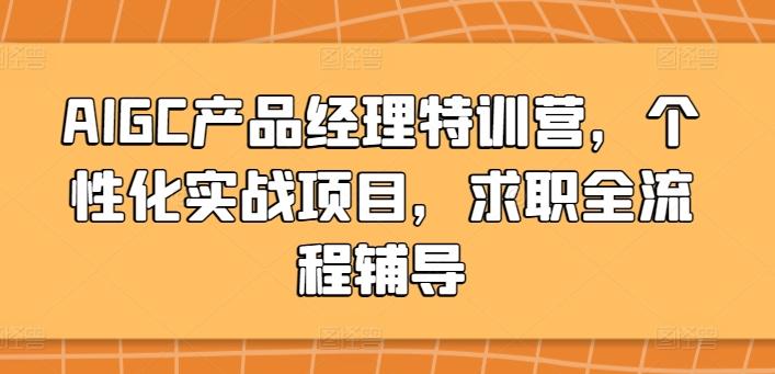 AIGC产品经理特训营，个性化实战项目，求职全流程辅导-九洲网