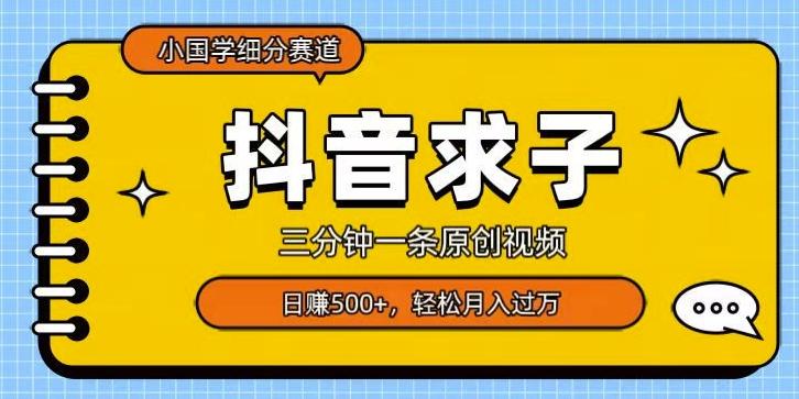 小国学细分赛道，三分钟一条原创视频，日赚500+，可矩阵复制-九洲网