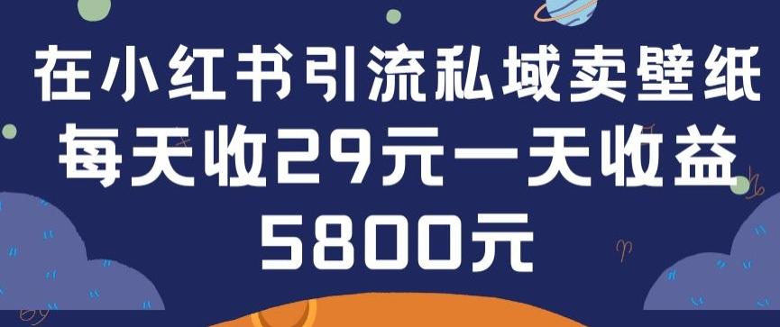 在小红书引流私域卖壁纸每张29元单日最高卖出200张(0-1搭建教程)【揭秘】-九洲网