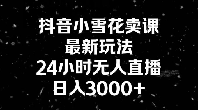 抖音小雪花卖课，24小时无人直播，日入3000+，小白也能轻松操作-九洲网