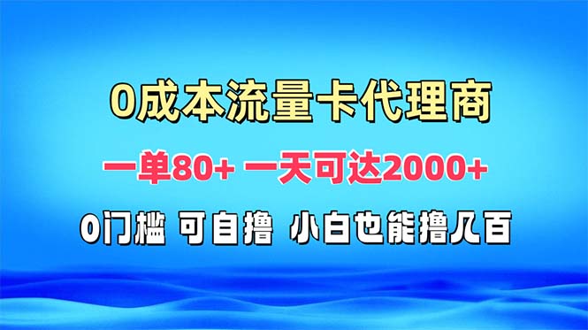 免费流量卡代理一单80+ 一天可达2000+-九洲网