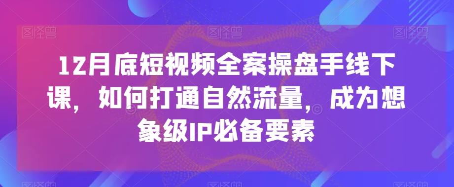 12月底短视频全案操盘手线下课，如何打通自然流量，成为想象级IP必备要素-九洲网