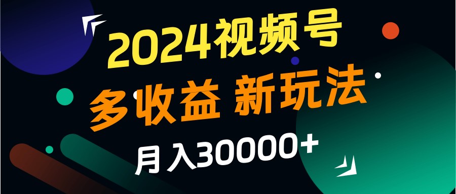 2024视频号多收益的新玩法，月入3w+，新手小白都能简单上手！-九洲网