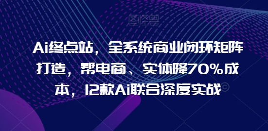 Ai终点站，全系统商业闭环矩阵打造，帮电商、实体降70%成本，12款Ai联合深度实战【0906更新】-九洲网