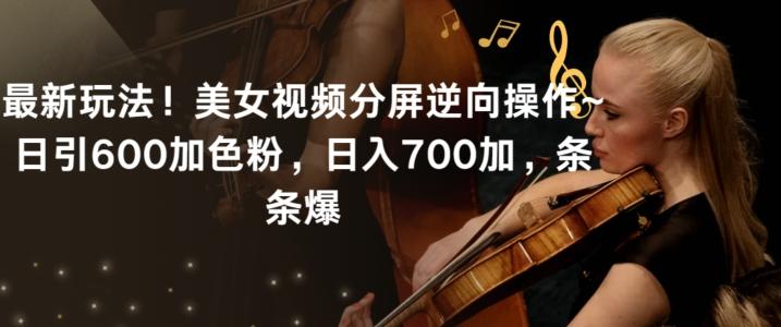 最新玩法！美女视频分屏逆向操作~日引600加色粉，日入700加，条条爆【揭秘】-九洲网