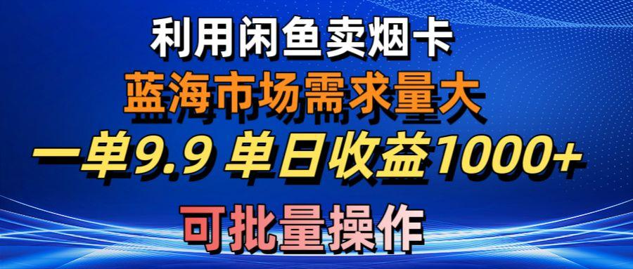利用咸鱼卖烟卡，蓝海市场需求量大，一单9.9单日收益1000+，可批量操作-九洲网