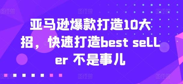 亚马逊爆款打造10大招，快速打造best seller 不是事儿-九洲网
