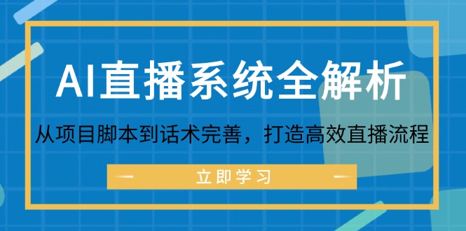 AI直播系统全解析：从项目脚本到话术完善，打造高效直播流程-九洲网