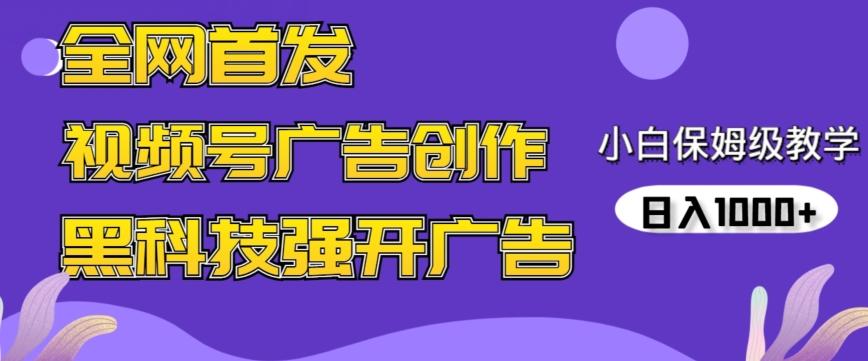 全网首发蝴蝶号广告创作，用AI做视频，黑科技强开广告，小白跟着做，日入1000+【揭秘】-九洲网