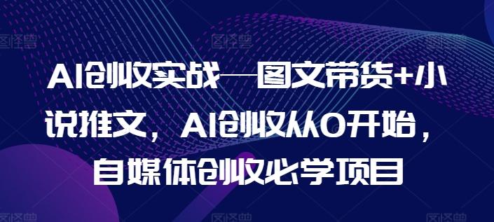 AI创收实战—图文带货+小说推文，AI创收从0开始，自媒体创收必学项目-九洲网