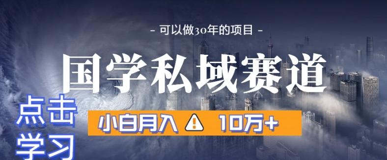 暴力国学私域赛道，小白月入10万+，引流+转化完整流程【揭秘】-九洲网