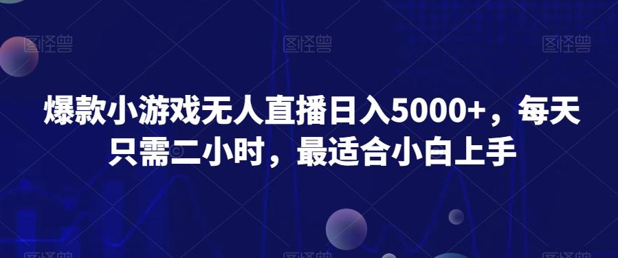 爆款小游戏无人直播日入5000+，每天只需二小时，最适合小白上手-九洲网