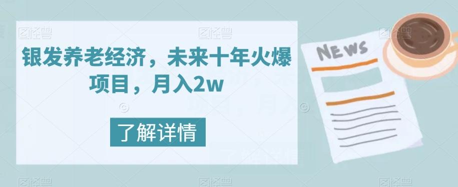 银发养老经济，未来十年火爆项目，月入2w【揭秘】-九洲网