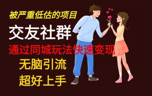 【无脑引流】同城搭子交友社群玩法教学-九洲网