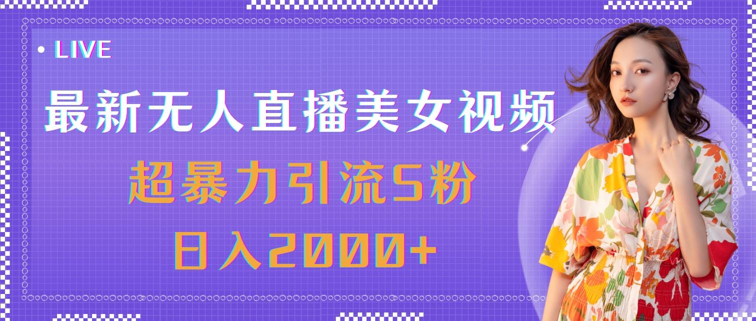 最新无人直播美女视频，超暴力引流S粉日入2000+-九洲网