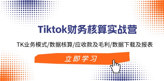 Tiktok财务核算实战营：TK业务模式/数据核算/应收款及毛利/数据下载及报表-九洲网
