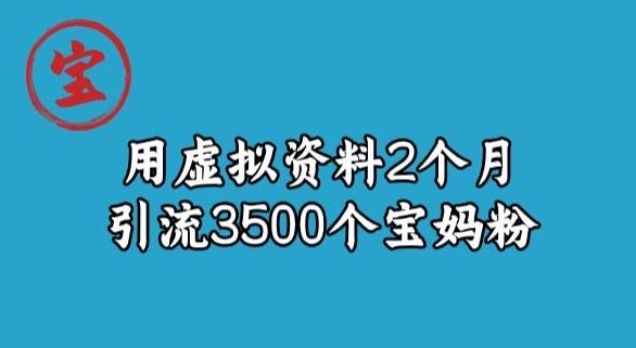 宝哥虚拟资料项目，2个月引流3500个宝妈粉-九洲网