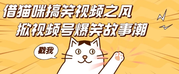 借猫咪搞笑视频之风，掀视频号爆笑故事潮，轻松日入四位数，无门槛快速入门!-九洲网