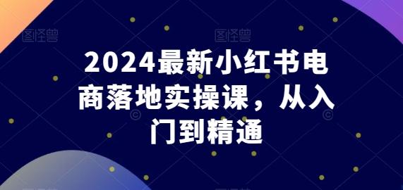 2024最新小红书电商落地实操课，从入门到精通-九洲网