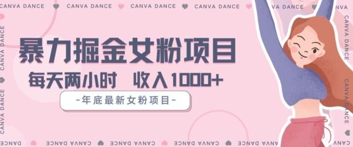 年底暴力女粉掘金项目5天变现1.5W+【揭秘】-九洲网