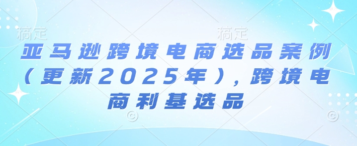 亚马逊跨境电商选品案例(更新2025年3月)，跨境电商利基选品-九洲网