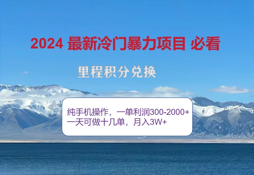 2024惊爆冷门暴利，里程积分最新玩法，高爆发期，一单300+—2000+-九洲网