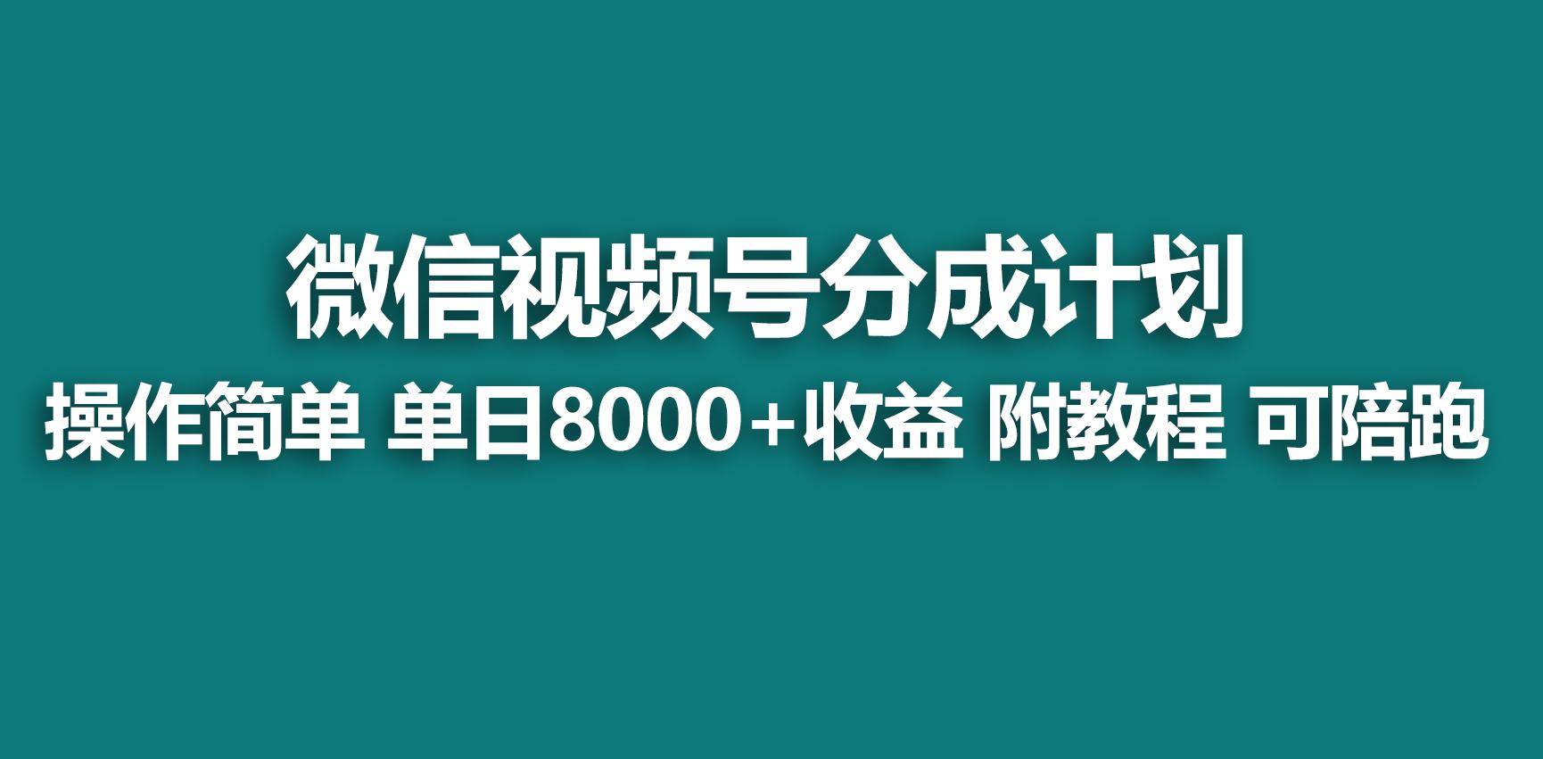 【蓝海项目】视频号分成计划，快速开通收益，单天爆单8000+，送玩法教程-九洲网