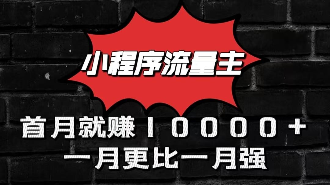 小程序流量主首月就赚10000+，一月更比一月强！小本创业首选-九洲网