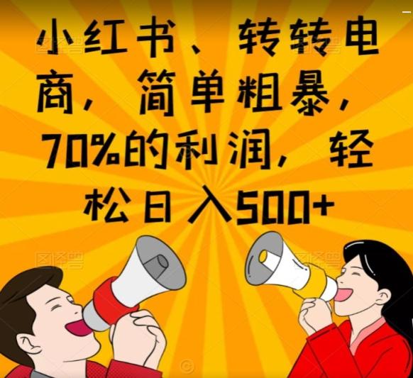 小红书、转转电商，简单粗暴，70%的利润，轻松日入500+-九洲网