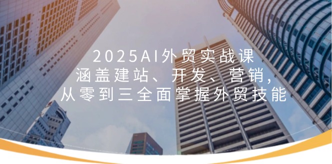 2025AI外贸实战课：涵盖建站、开发、营销, 从零到三全面掌握外贸技能-九洲网