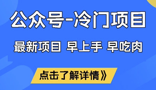 公众号冷门赛道，早上手早吃肉，单月轻松稳定变现1W【揭秘】-九洲网