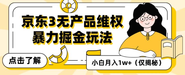 京东3无产品维权，暴力掘金玩法，小白月入1w+（仅揭秘）-九洲网