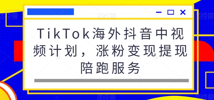 TikTok海外抖音中视频计划，涨粉变现提现陪跑服务-九洲网