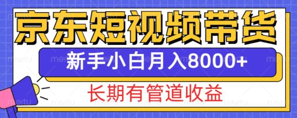 京东短视频带货新玩法，长期管道收益，新手也能月入8000+-九洲网