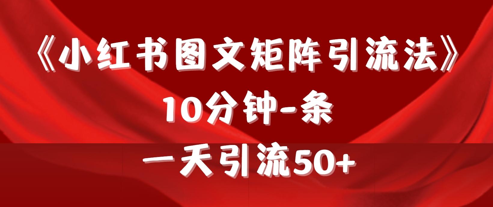 (9538期)《小红书图文矩阵引流法》 10分钟-条 ，一天引流50+-九洲网