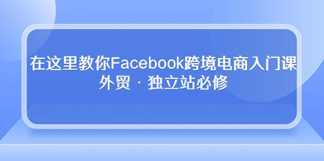 在这里教你Facebook跨境电商入门课，外贸·独立站必修-九洲网