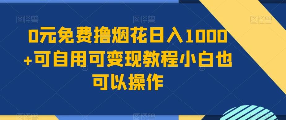0元免费撸烟花日入1000+可自用可变现教程小白也可以操作，永久免费更新链接-九洲网