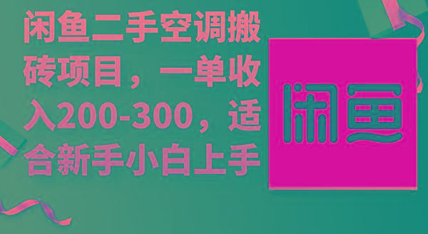 (9539期)闲鱼二手空调搬砖项目，一单收入200-300，适合新手小白上手-九洲网