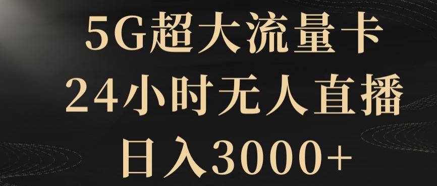 5G超大流量卡，24小时无人直播，日入3000+【揭秘】-九洲网
