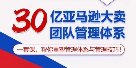 30亿亚马逊大卖团队管理体系，一套课，帮你重塑管理体系与管理技巧-九洲网